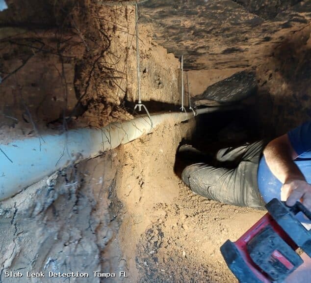 Professional slab leak detection equipment in Tampa home